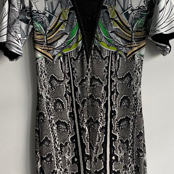 ROBERTO CAVALLI Snake Animal Print White Bodycon Dress - Picture 4 of 7